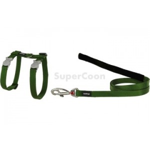 Red Dingo Cat Harness And Lead - Green